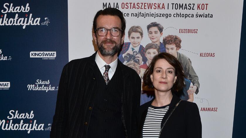 Maja Ostaszewska i Tomasz Kot na premierze filmu "Sekrety Mikołajka"