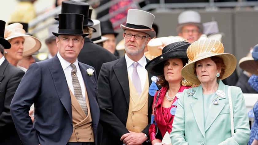 Książę Andrzej, hrabia George Windsor, Sylvana Windsor, Lady Elizabeth Anson 