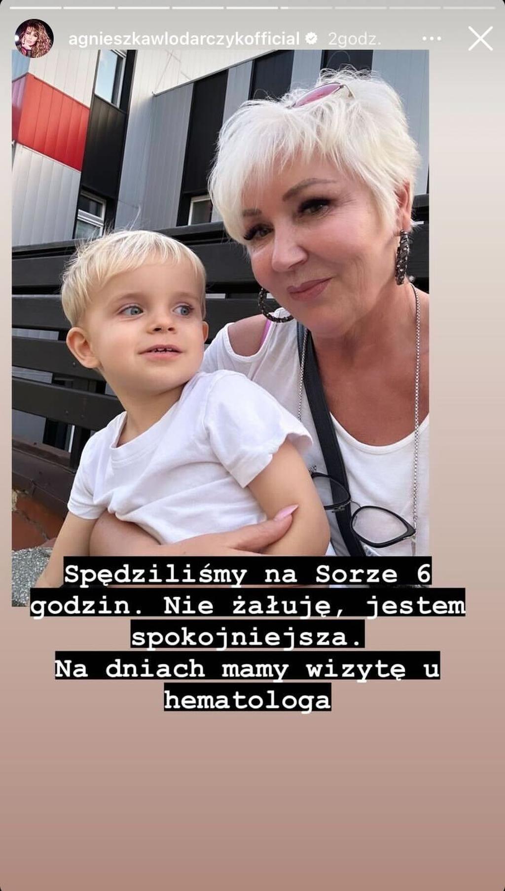 Agnieszka Włodarczyk pojechała z synem na SOR